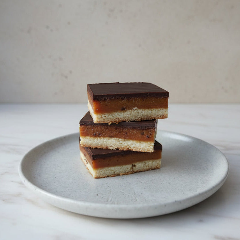 Prestige Patisserie’s handmade caramel millionaire shortbread