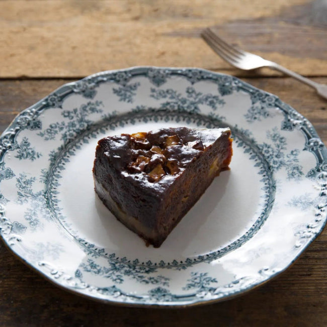 Sticky Toffee Apple Pudding with Bramley apples and glossy set toffee glaze