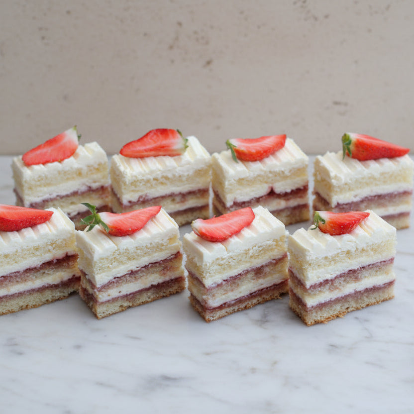 victoria sponge mini canapés luxury dessert catering London by Prestige Patisserie