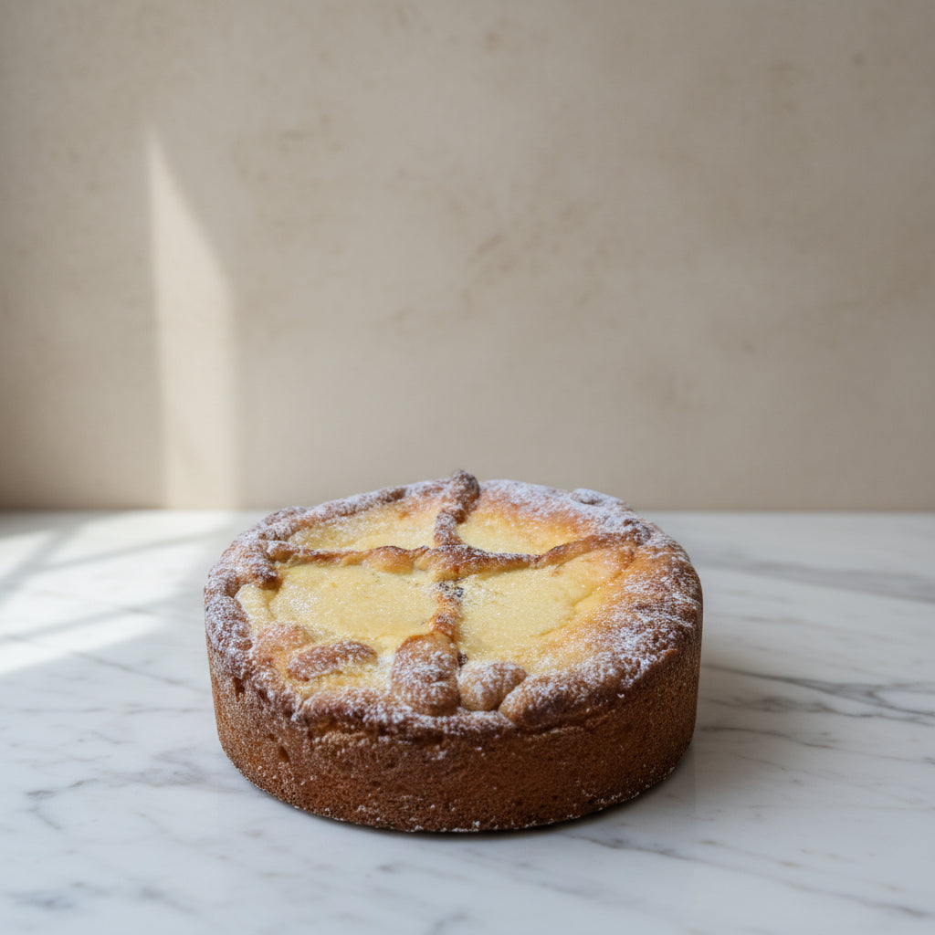 Traditional Romanian Pasca with sweet cheese baked in North London