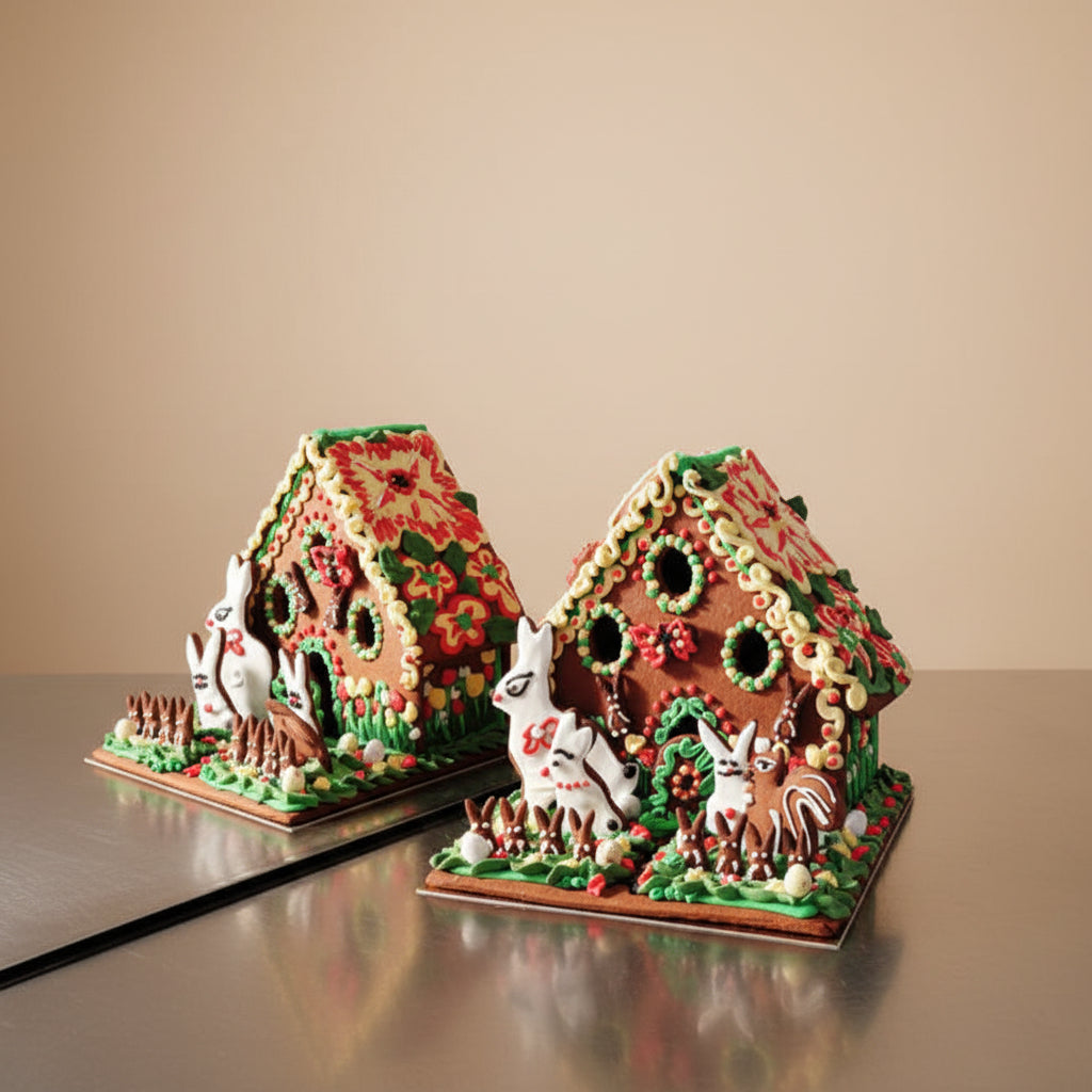 Luxury Easter gingerbread showstopper house handcrafted in North London