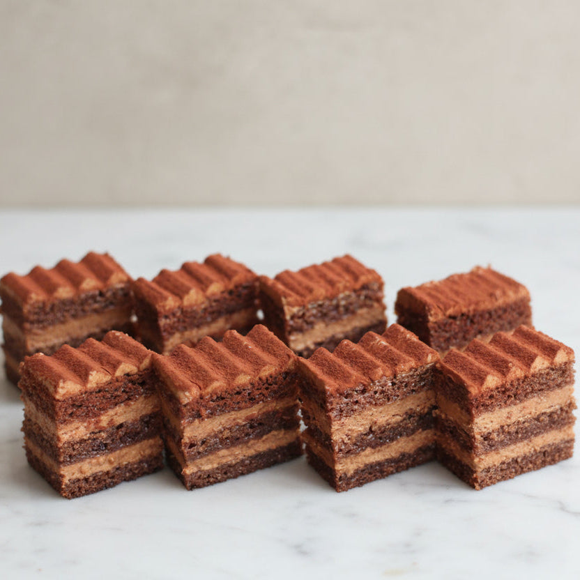 chocolate fudge truffle mini canapés luxury dessert catering London by Prestige Patisserie
