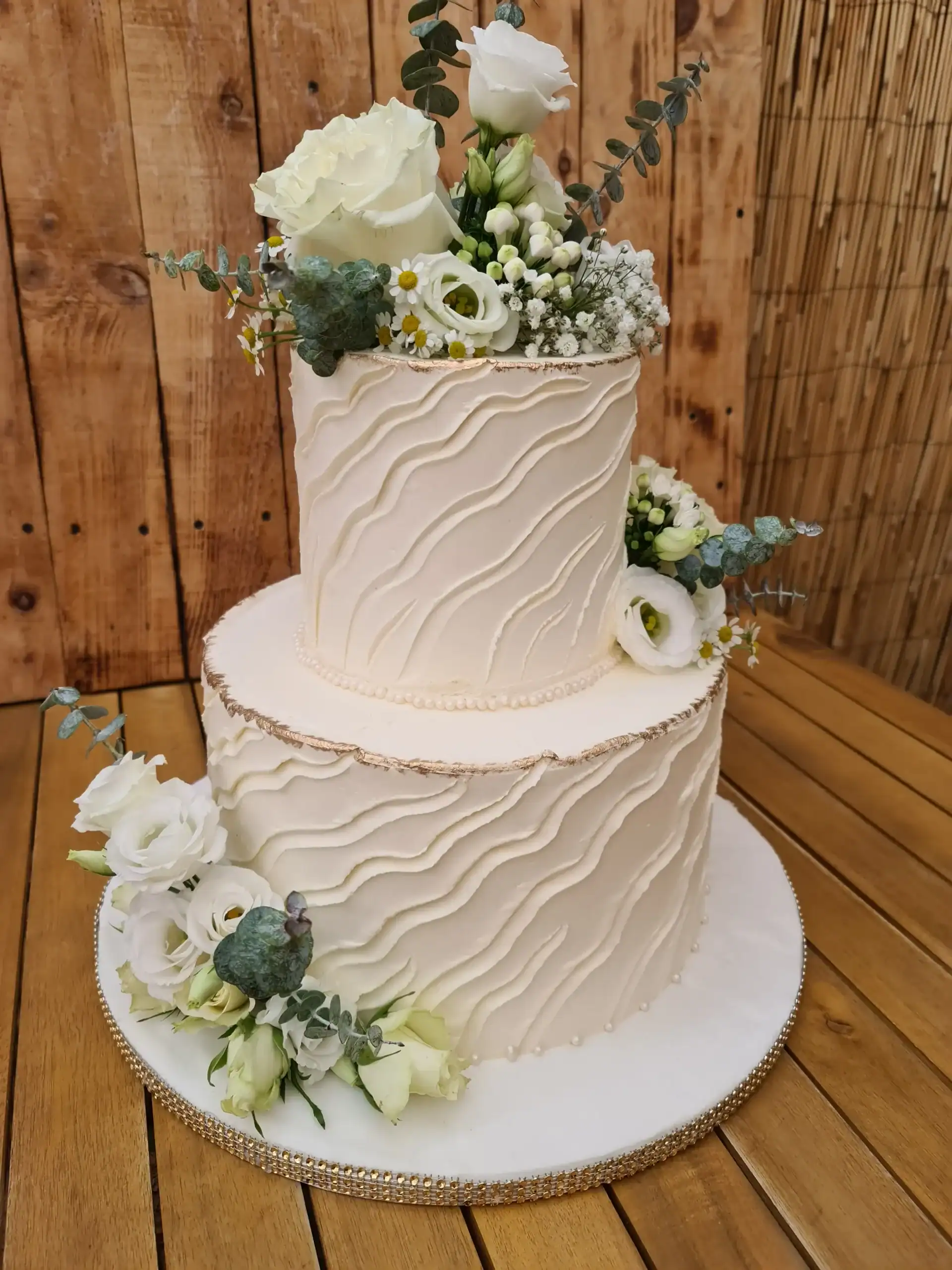 Luxury handcrafted wedding cake designed for a London venue