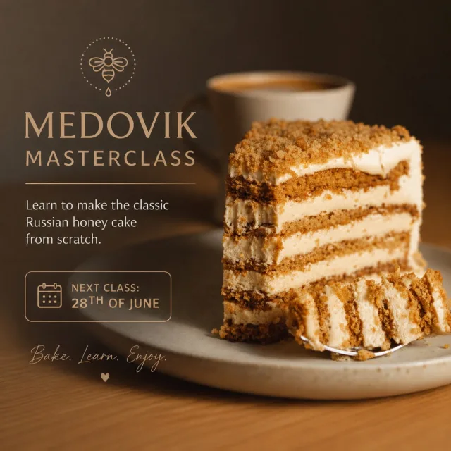 🍯 MEDOVIK MASTERCLASS 🍯  Join us for a special hands-on masterclass and learn how to create our signature Medovik - the classic Russian honey cake layered with delicate honey sponge and silky cream.  A cake that became one of the most loved creations at Prestige Patisserie and winner of a Great Taste Award  📅 Next Masterclass: 28th June
📍 Prestige Patisserie, Tottenham Hale, London
👩‍🍳 Small intimate class
🥂 Prosecco & treats included
🎂 Take home your own handmade Medovik  Perfect for passionate home bakers, cake lovers, or anyone wanting to spend a beautiful day learning artisan pastry techniques.  Spaces are limited.
DM us or book via online shop.  #medovik,#medovikmasterclass,#honeycake,#russianhoneycake,#cakemasterclass,#bakingclass,#londonbakingclass,#prestigepatisserie,#prestigebakeacademy,#pastryclass,#artisanbaking,#londonfood,#tottenhamhale,#northlondon,#bakeofftheprofessionals,#greattasteawards,#layercake,#cakeart,#honeycake,#londonworksho