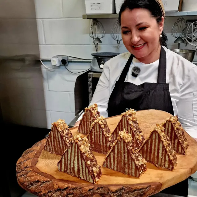 This cake means a lot to us.
Prăjitura Carpați (Carpathian Mountain Cake) was one of those cakes that stayed in our memory, and for this recipe we wanted to bring it back in a way that feels true to us.  Elegant, rich, nostalgic and full of texture: jaconde sponge, dark chocolate & honey mousse, chocolate ganache and walnut brittle.  The full recipe is live on YouTube.  We’d love for you to watch it and tell us if you’ve ever tried this cake before.  #prajituracarpati #carpati #romanianrecipe #prestigepatisserie