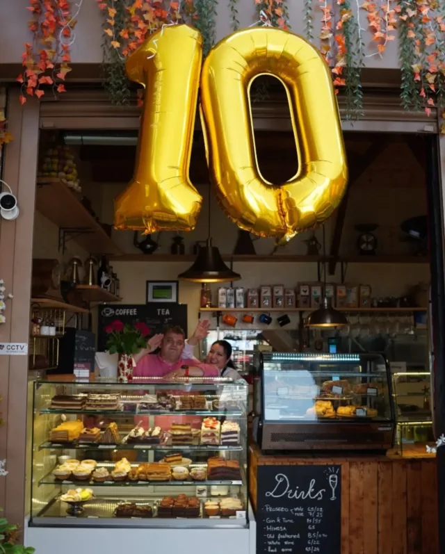 A HUGE thank you to everyone who came in to celebrate our 10 years of Prestige Patisserie with us, and especially those who remembered our 24 years of marriage too. It's been such a special day full of flowers, well wishes, laughter and of course - cake. We'll continue the celebrations all weekend, so don't forget to visit us tomorrow! ❤️