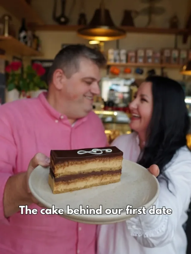 Almost 26 years ago, on our first date at Opera Patisserie in Iași Romania, Geanina ordered her favourite cake: Opera. All these years later, it feels very special to be making our own version at Prestige Patisserie.  Opera Cake is a French pâtisserie classic dating back to 1950s Paris, traditionally built around layers of Joconde sponge, coffee and chocolate, and named in homage to the Paris Opera.  Ours is made with four layers of Joconde sponge brushed with coffee and a touch of vanilla syrup, two layers of dark chocolate and honey ganache with a treacle infusion, and two layers of coffee mousse made with a custard base.  This weekend, we’re celebrating 10 years of Prestige Patisserie and 24 years of marriage. Come and join us, and try the cake that has been part of our story from the very beginning. ❤️